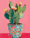 Blooming Cactus in Mexican Pot - MartsWall