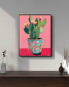 Blooming Cactus in Mexican Pot - MartsWall